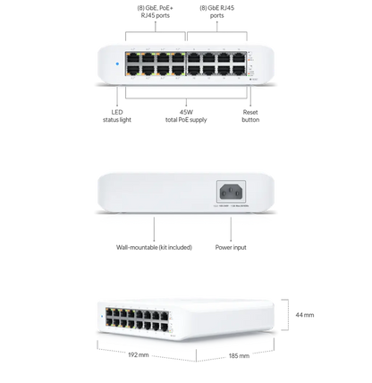 Ubiquiti UniFi Switch Lite 16 PoE (UBNT-NHU-USW-LITE-16-POE)