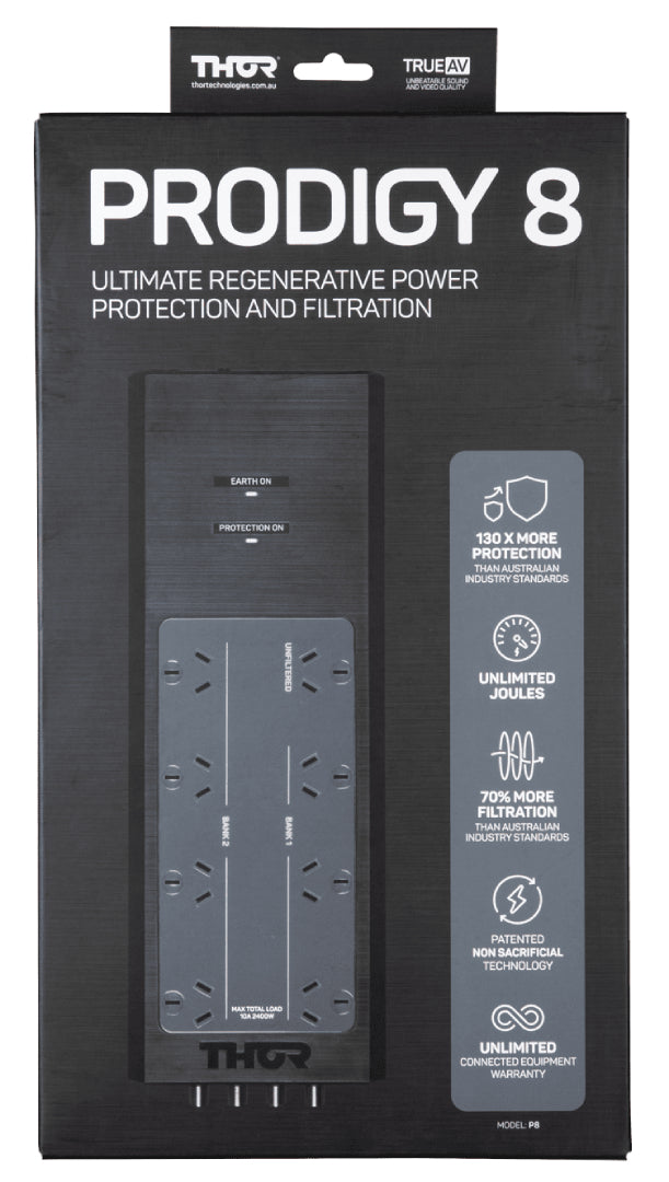 Thor P8 Prodigy 8 Way Surge Protector with Elite Filtration